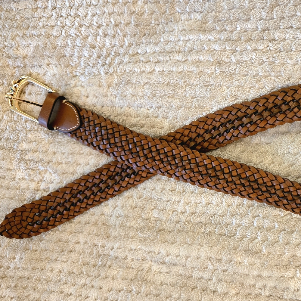 Michael Kors Brown Braided Belt